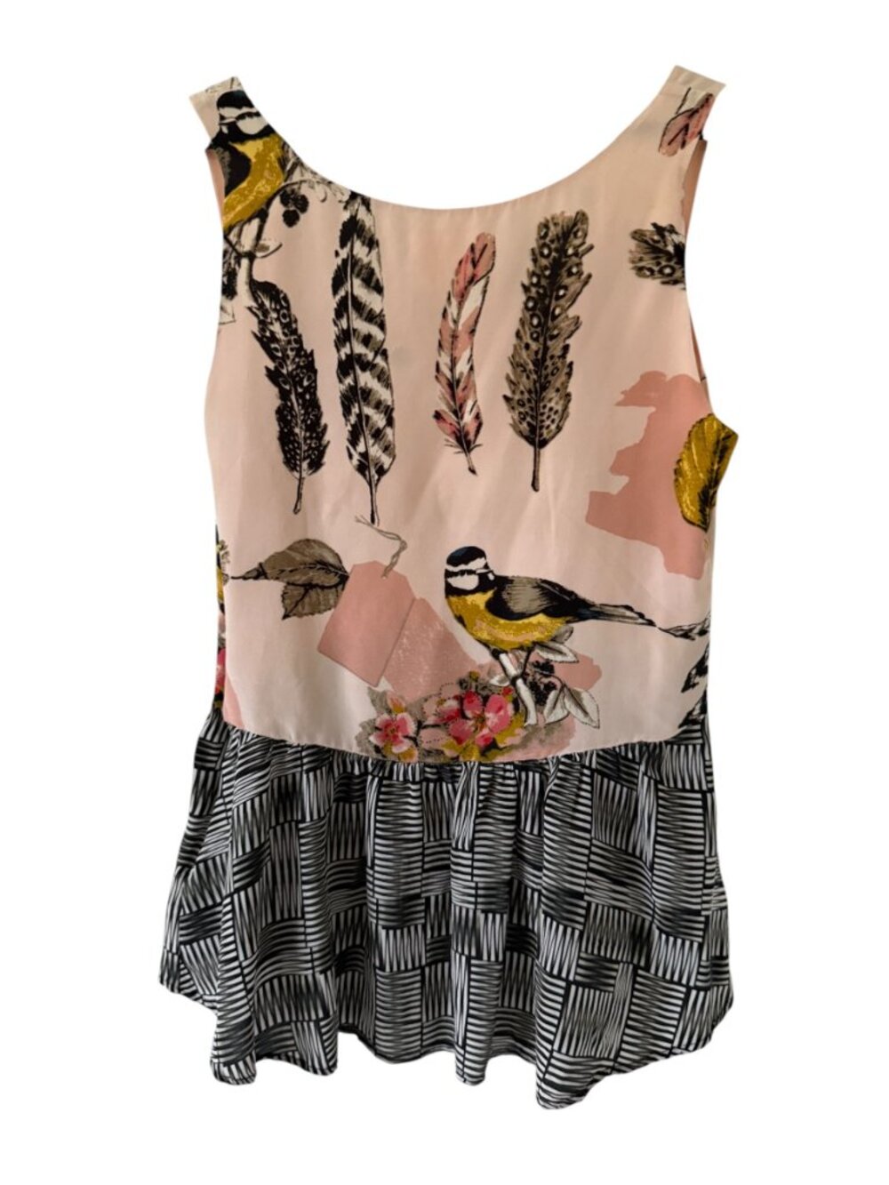 Maeve Silk Sleeveless Tunic Top – 10- Bird/Pink/Bohemian - Picture 2 of 15